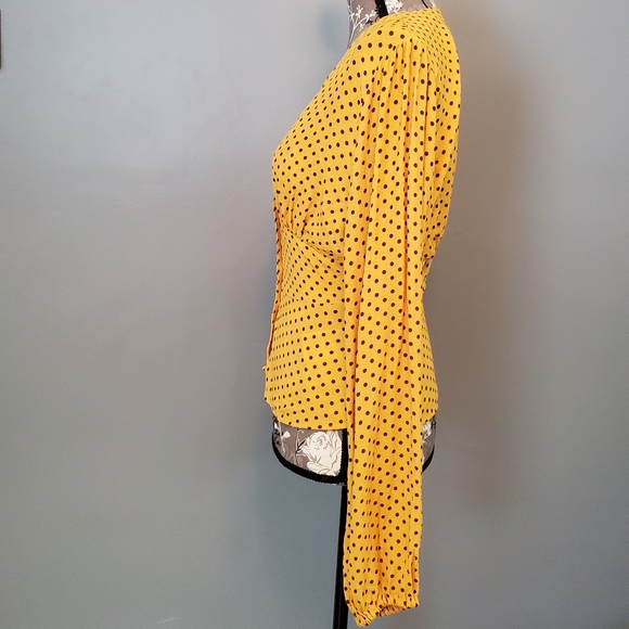 Free People polka dot blouse top - Picture 2 of 4